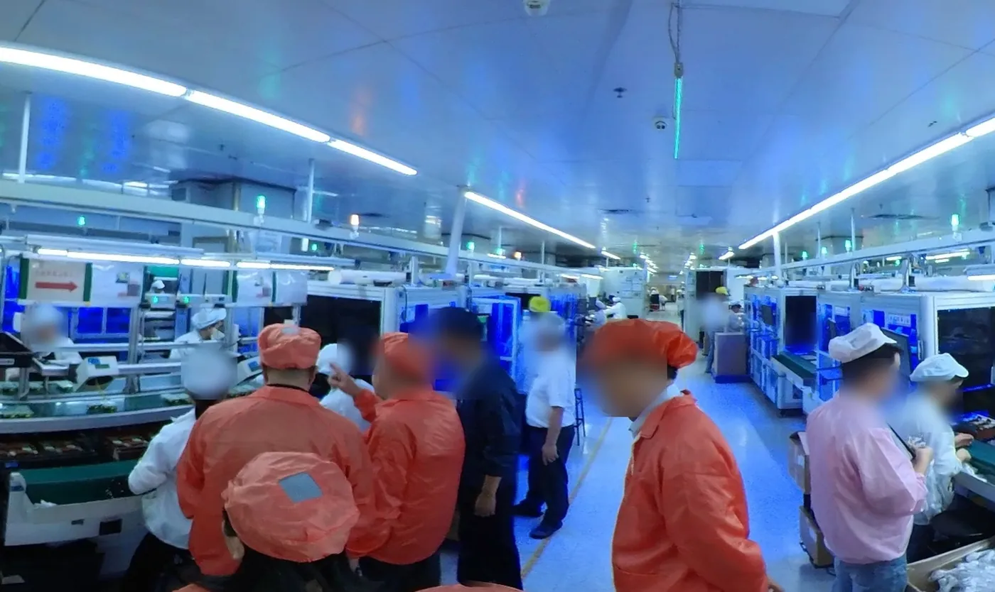 SMT assembly line inside a supplier plant, Guangdong