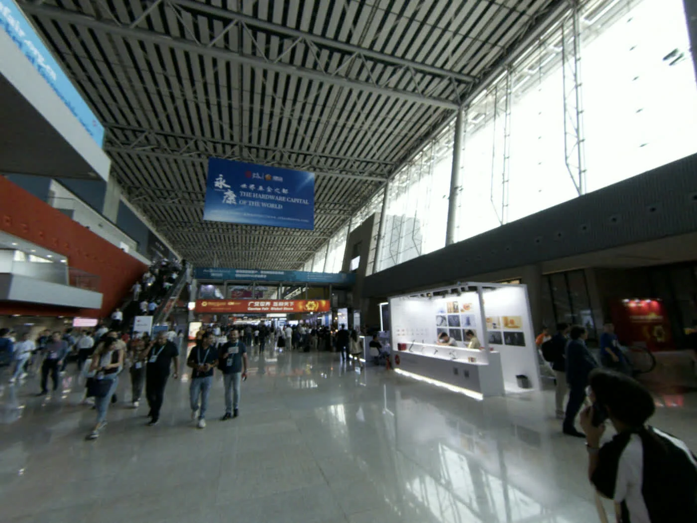 The access walkway leading to the exhibition halls